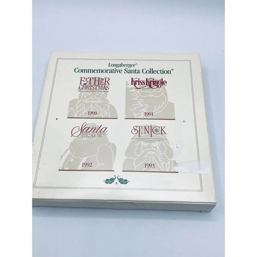 LONGABERGER Pewter Tie-Ons / Ornaments - Santa, Kris Kringle, Christmas 1993‎
